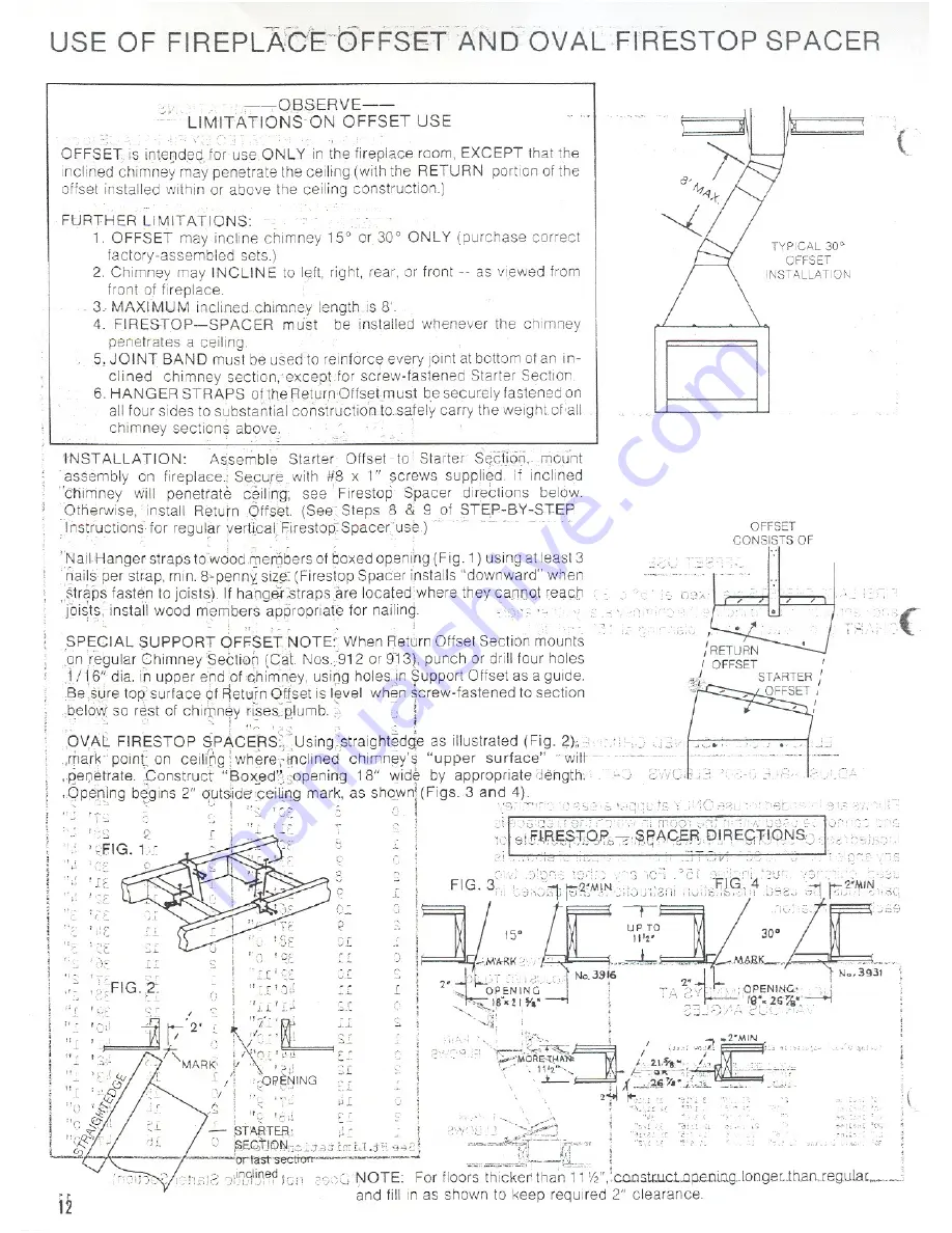 Heatilator Mark 123-36F 3036 Installation Directions Manual Download Page 12