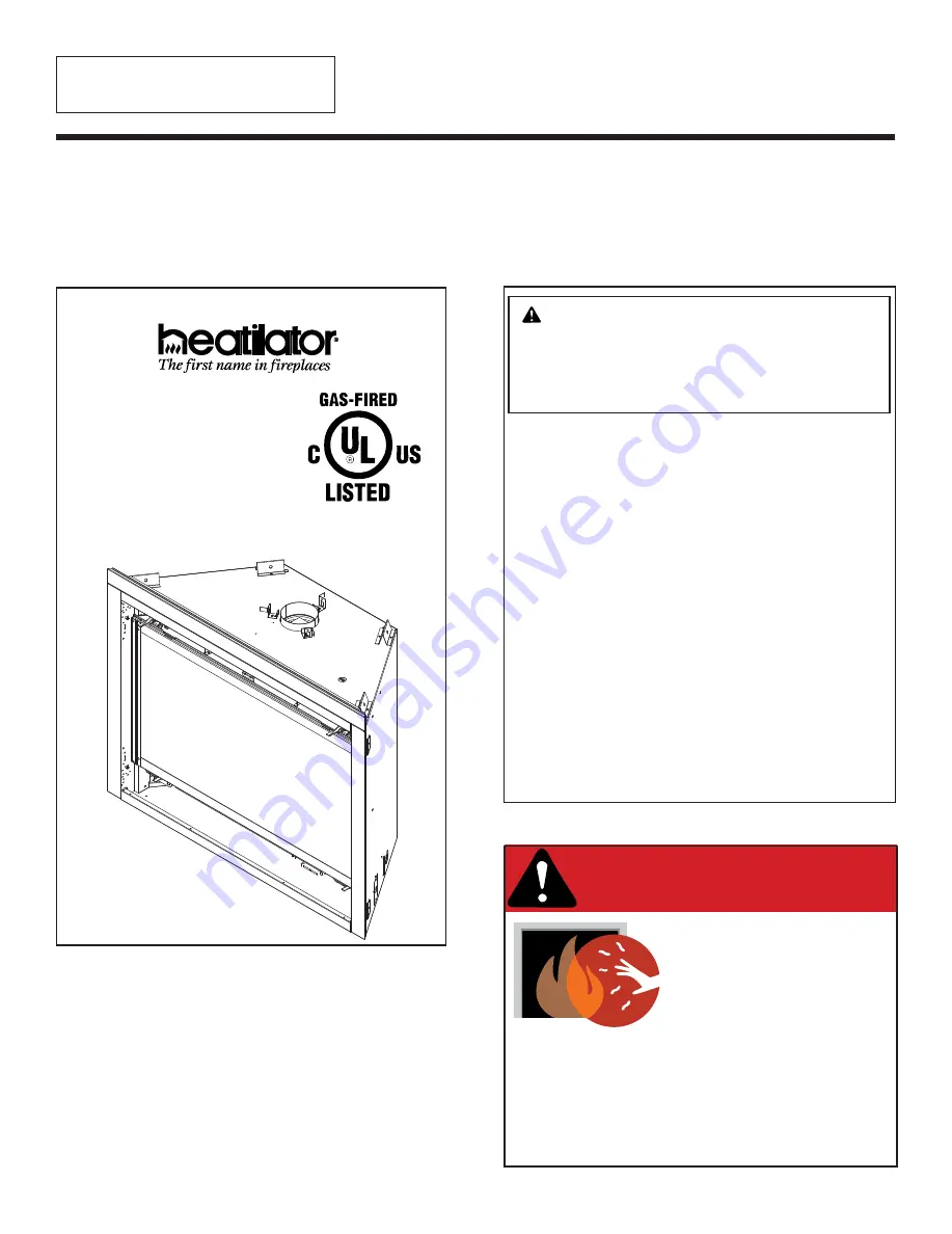 Heatilator NBV30-IFT Скачать руководство пользователя страница 1