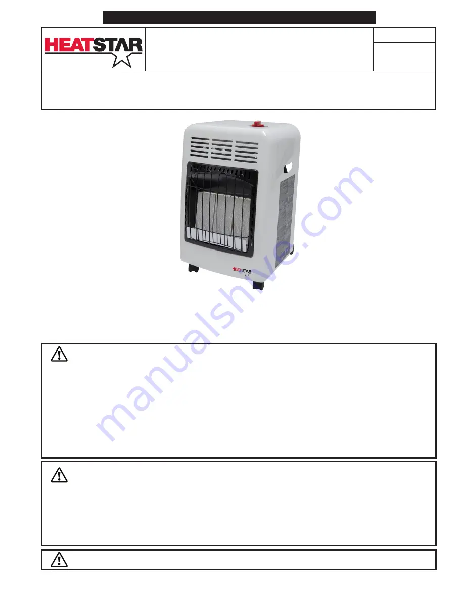 HeatStar F147500 Operating Instructions And Owner'S Manual Download Page 1