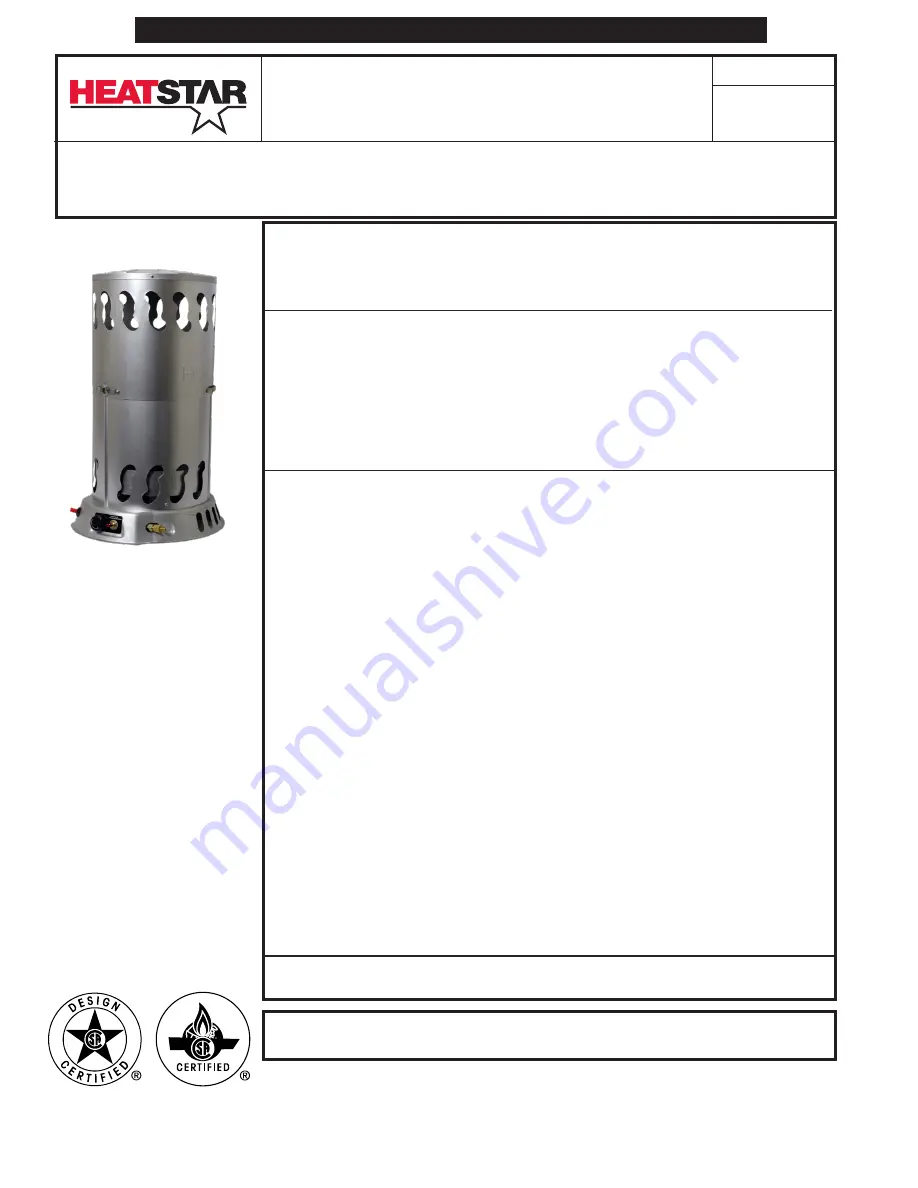 HeatStar F170470 Operating Instructions And Owner'S Manual Download Page 36