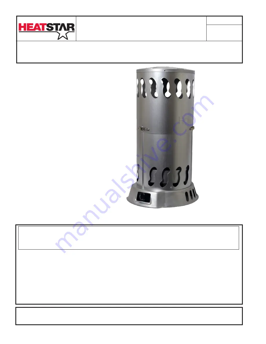 HeatStar HS100CVNG Operating Instructions And Owner'S Manual Download Page 9