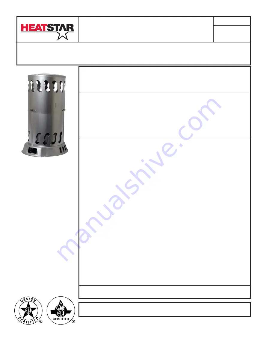 HeatStar HS100CVNG Operating Instructions And Owner'S Manual Download Page 24