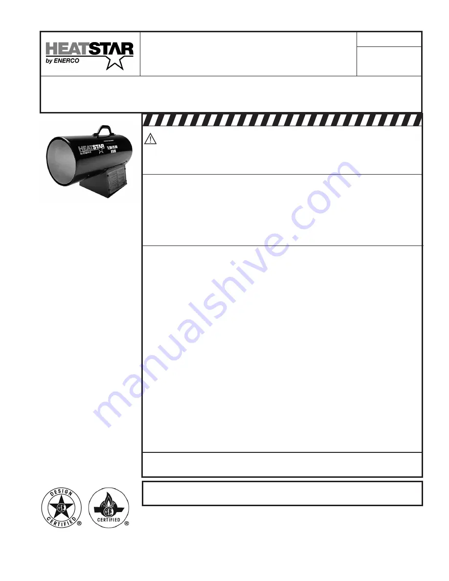 HeatStar HS125FAV Operating Instructions And Owner'S Manual Download Page 21