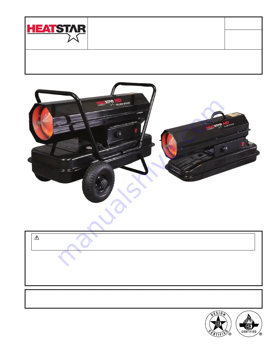 HeatStar HS125KT Скачать руководство пользователя страница 1