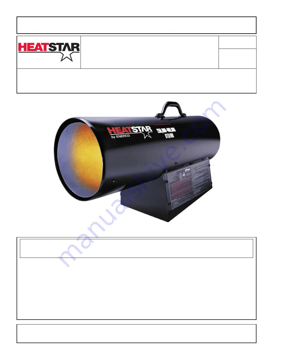 HeatStar HS400FAVT Скачать руководство пользователя страница 1