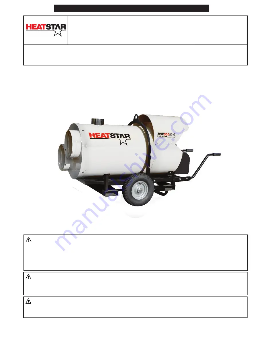 HeatStar HSP400ID-G Operating Instructions And Owner'S Manual Download Page 1