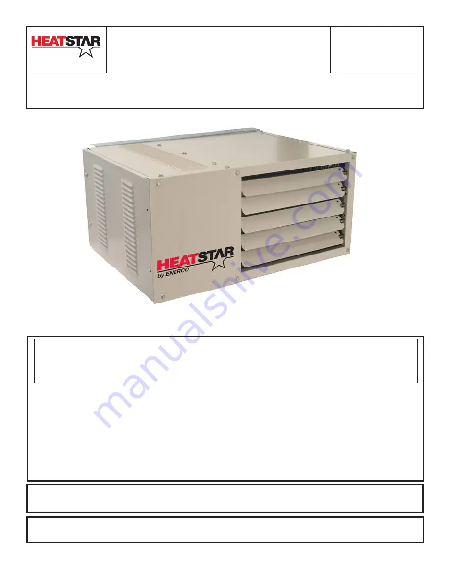 HeatStar HSU125 Operating Instructions And Owner'S Manual Download Page 46