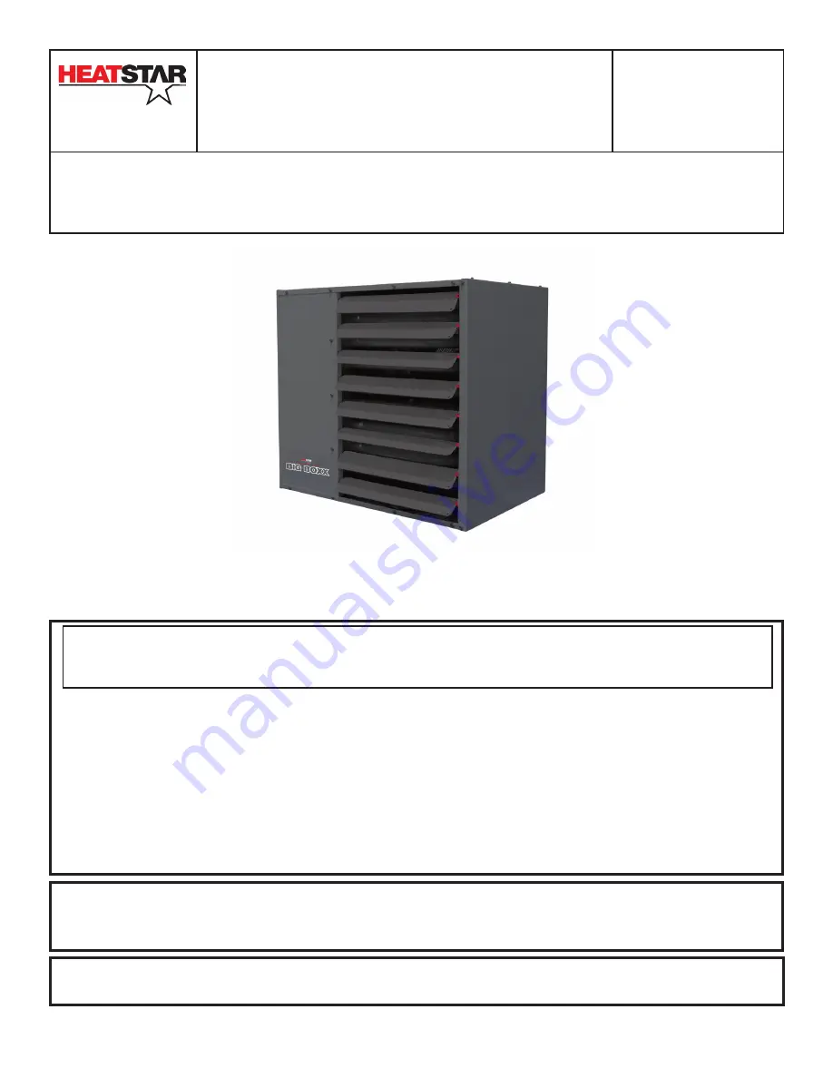 HeatStar HSU200NG Operating Instructions And Owner'S Manual Download Page 1