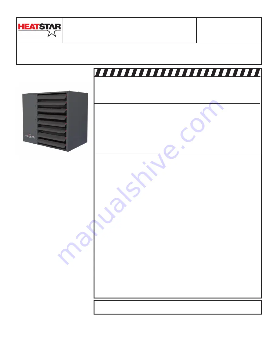 HeatStar HSU200NG Operating Instructions And Owner'S Manual Download Page 28