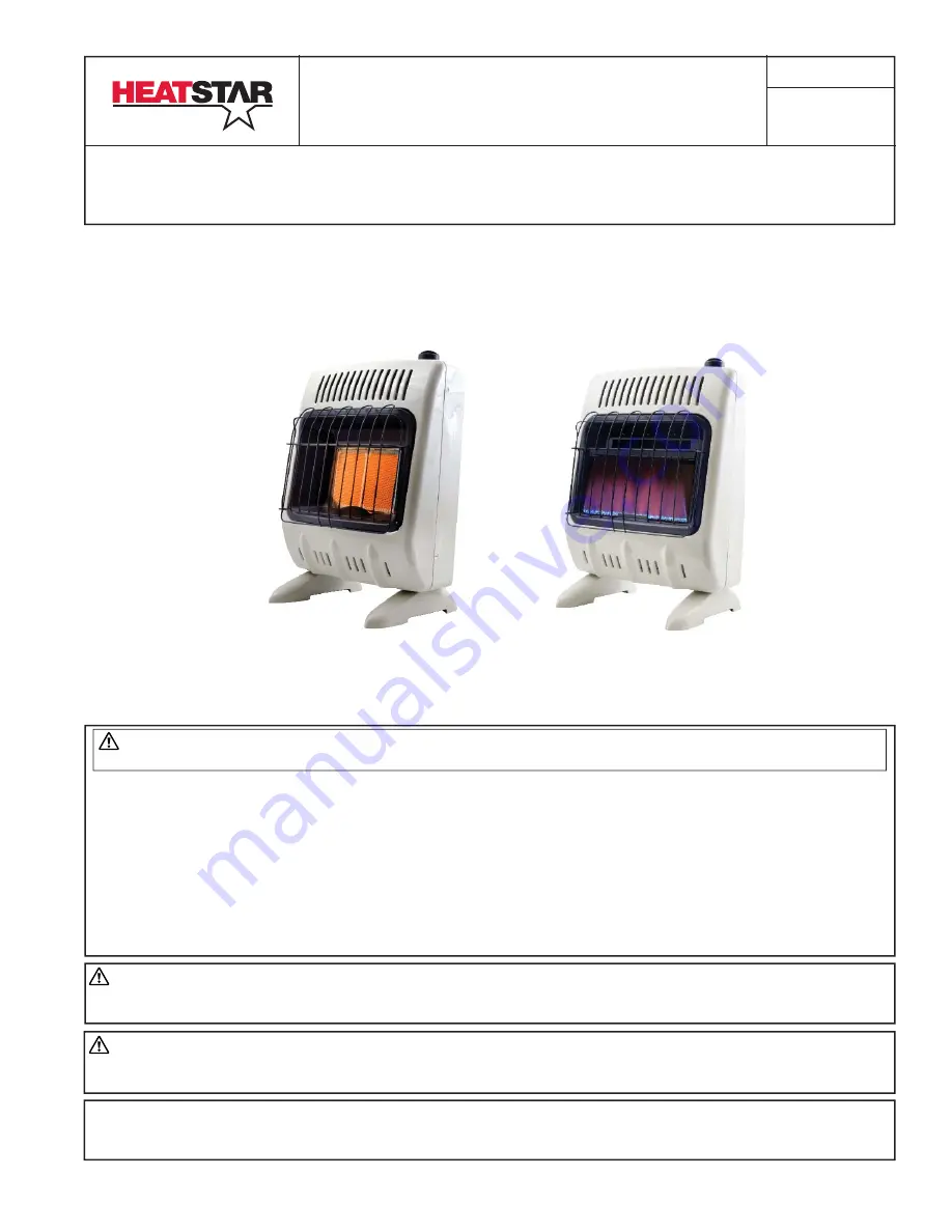 HeatStar HSVFBF10LPTS Скачать руководство пользователя страница 1