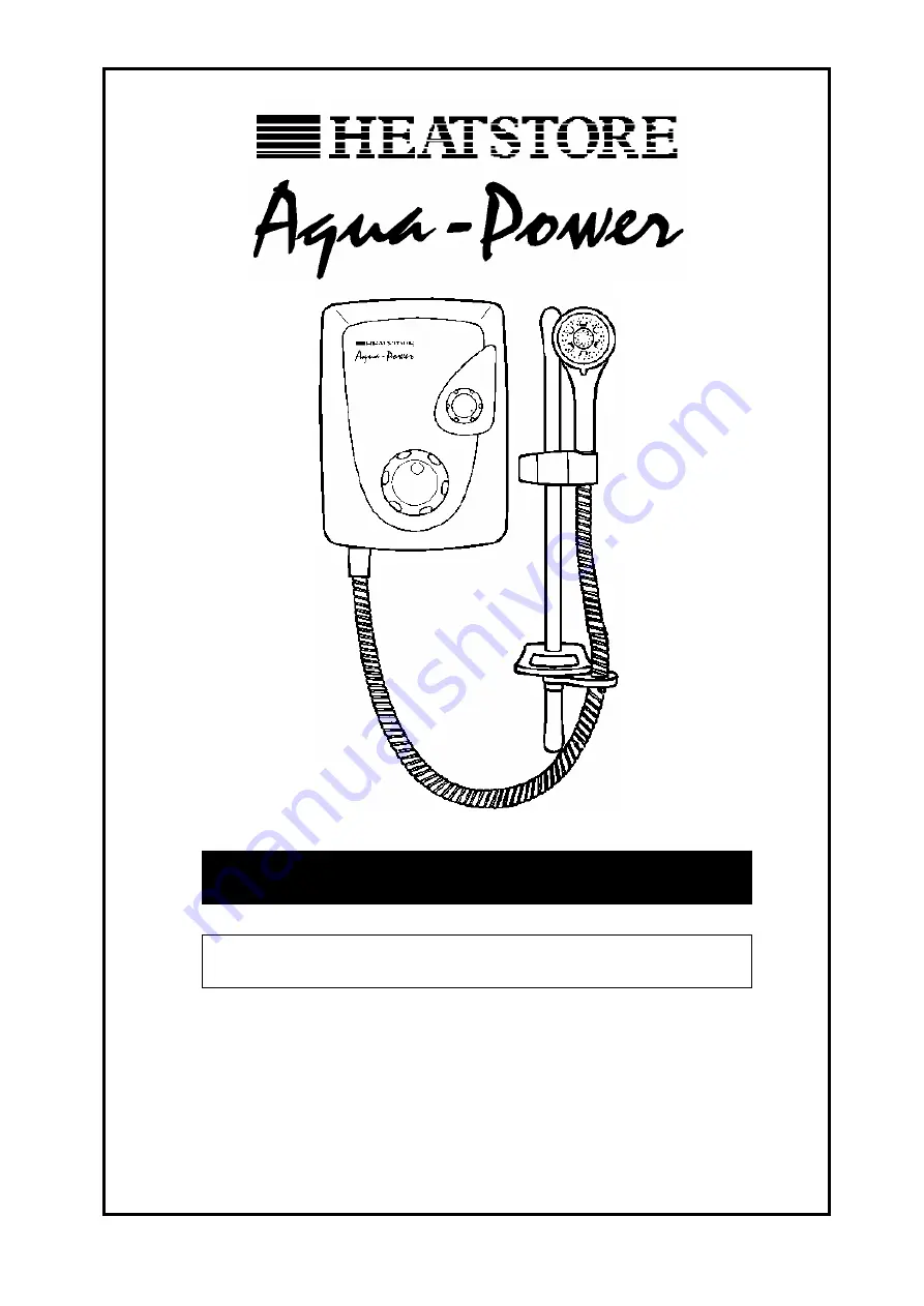 Heatstore Aqua-Power Installation And User Manual Download Page 1