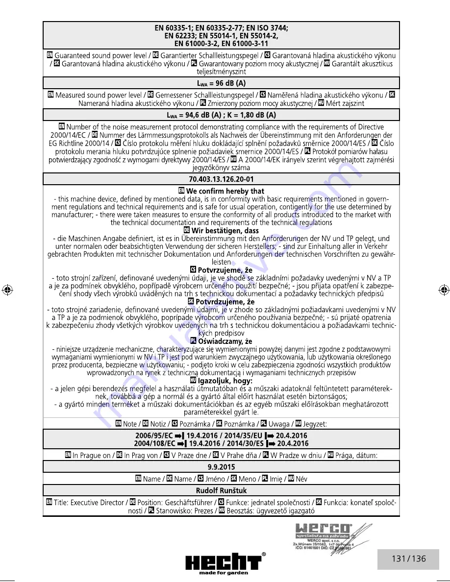 hecht 1803 S Instructions For Use Manual Download Page 39