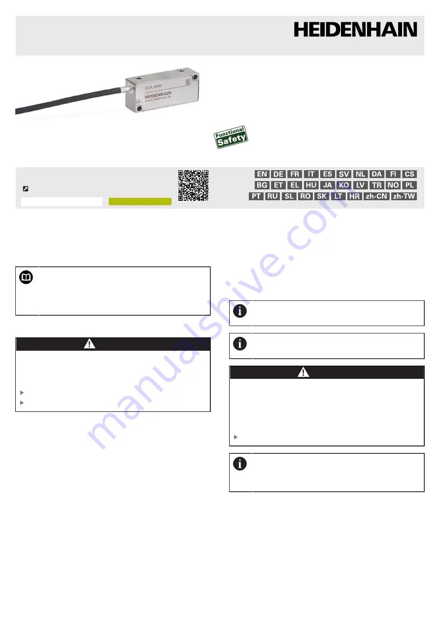 HEIDENHAIN AK ECA 4410 Operating Instructions Manual Download Page 37