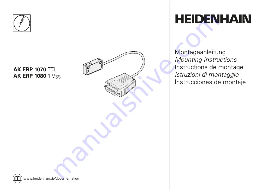 HEIDENHAIN AK ERP 1070 Mounting Instructions Download Page 1