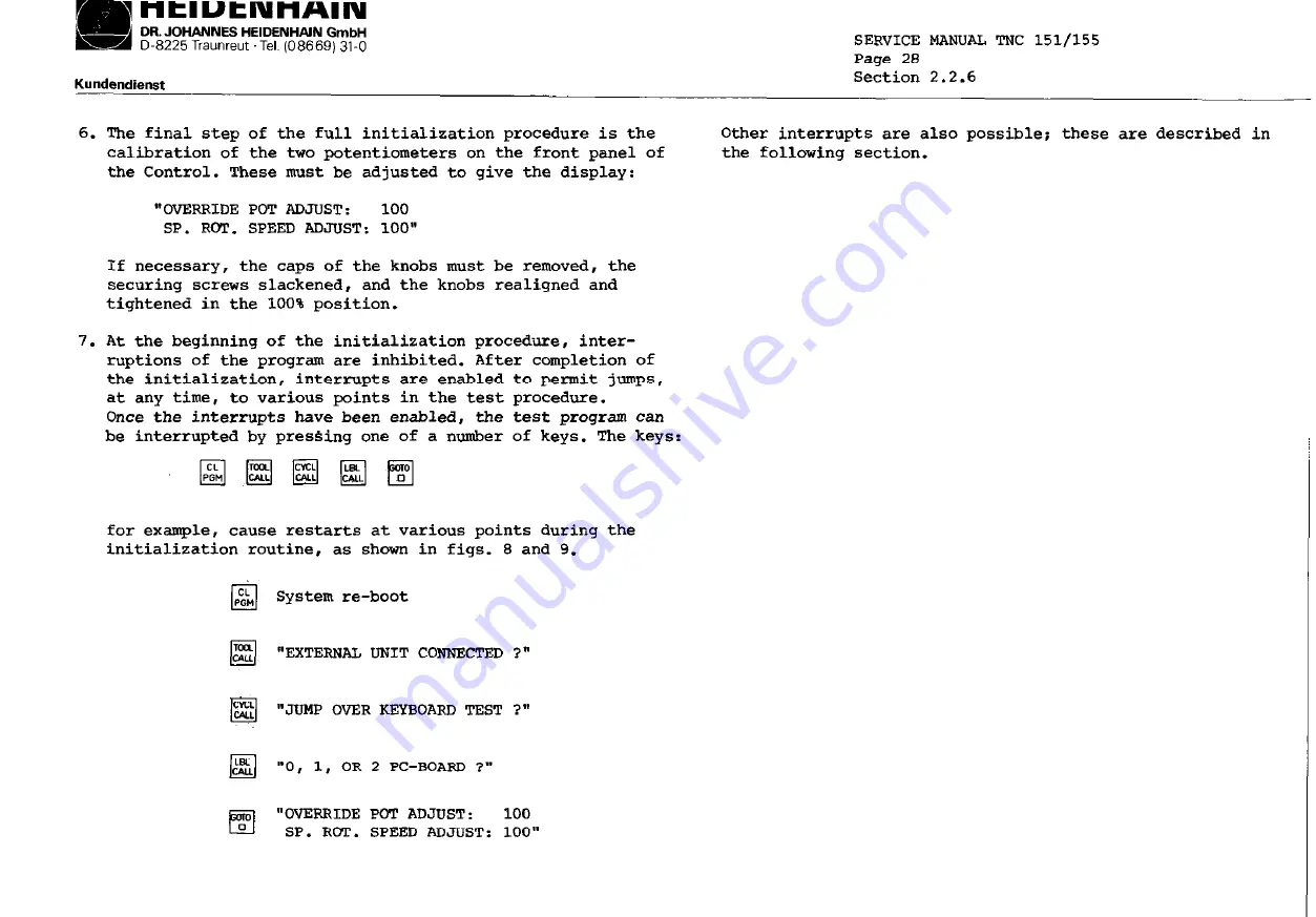 HEIDENHAIN TNC151B Service Instructions Manual Download Page 38