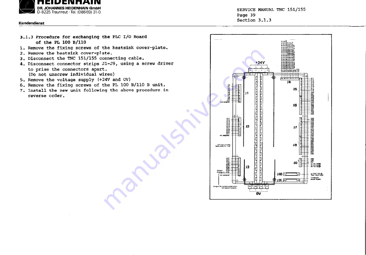 HEIDENHAIN TNC151B Service Instructions Manual Download Page 49