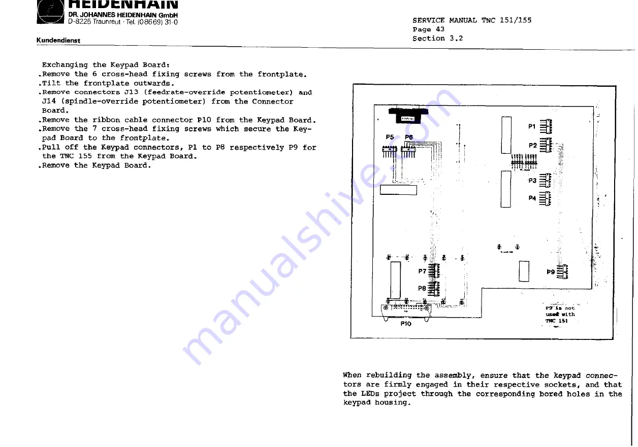 HEIDENHAIN TNC151B Service Instructions Manual Download Page 53