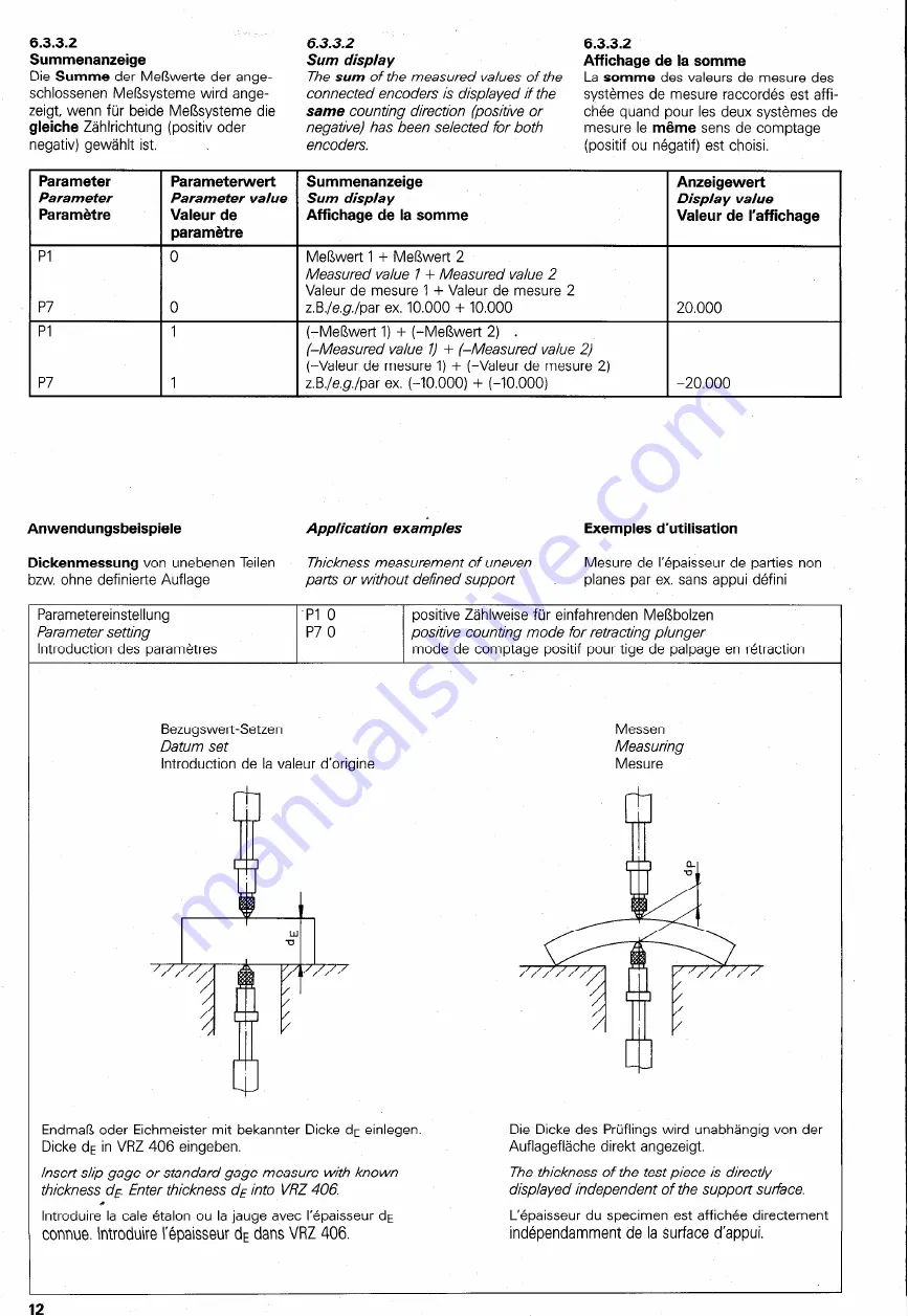 HEIDENHAIN VRZ 406 Operating Lnstructions Download Page 12