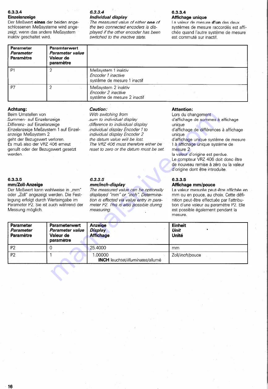 HEIDENHAIN VRZ 406 Operating Lnstructions Download Page 16