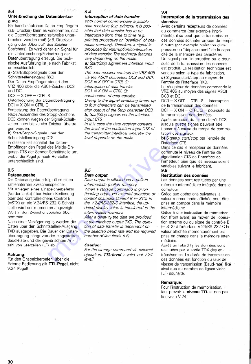 HEIDENHAIN VRZ 406 Operating Lnstructions Download Page 30