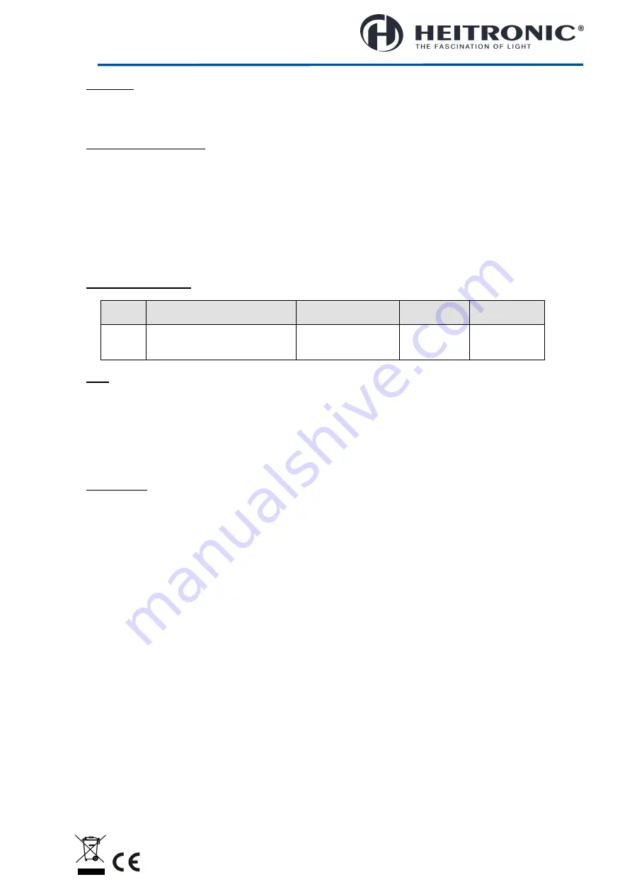 Heitronic Enterprise 501233 Installation And Operating Instructions Manual Download Page 8