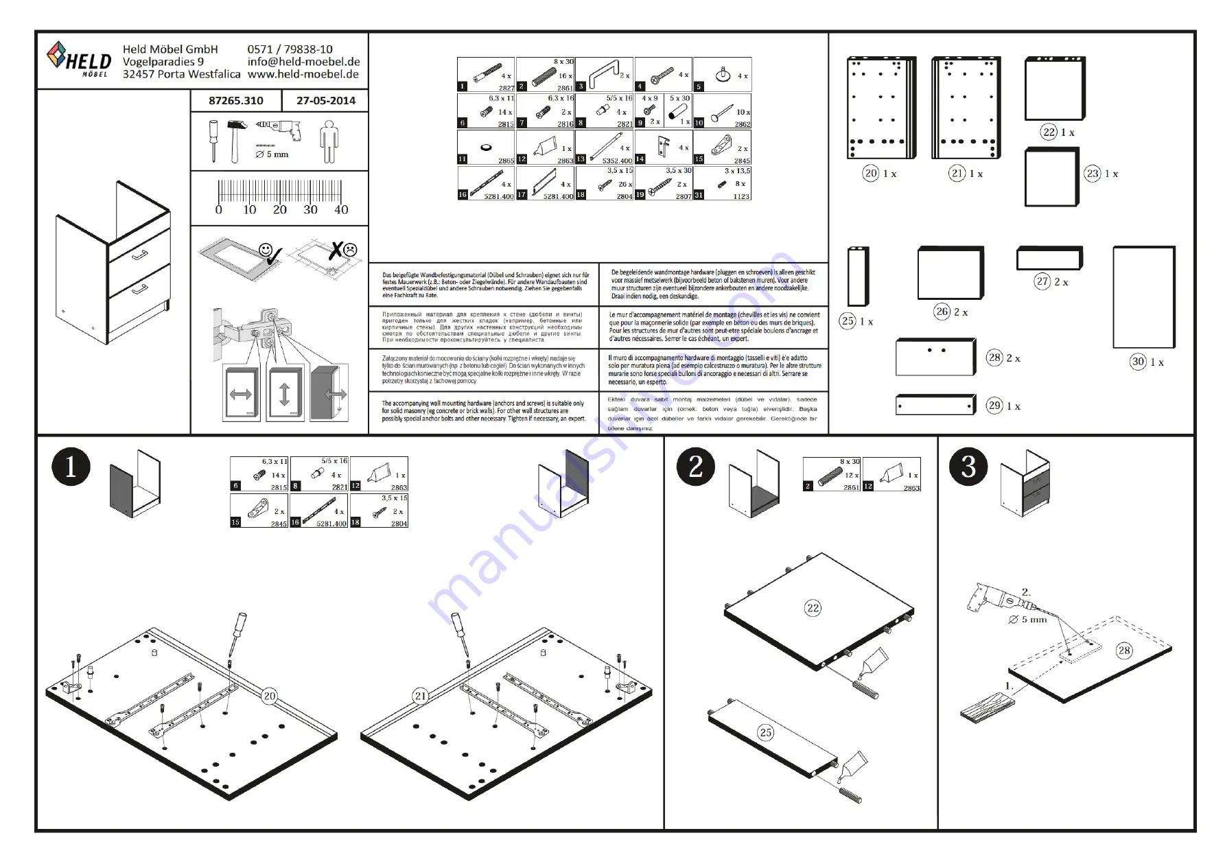 HELD MOBEL 87313.330 Assembly Instructions Manual Download Page 9