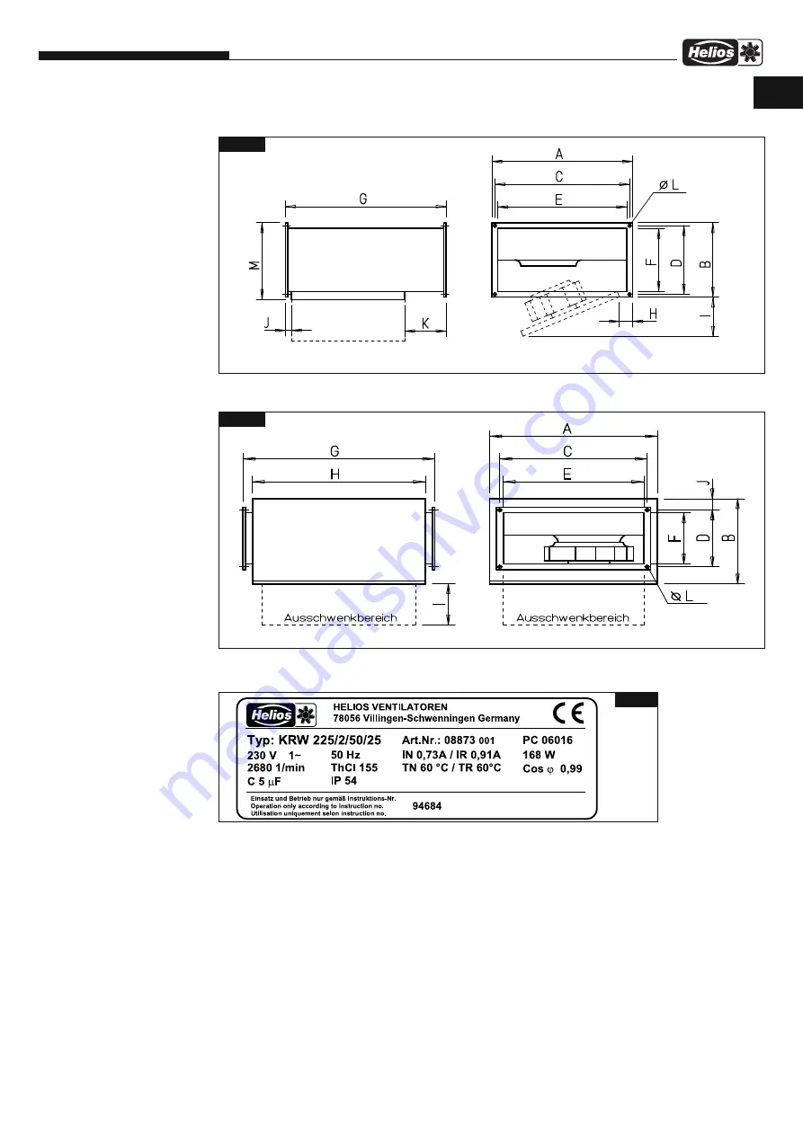 Helios acousticline InlineVent KR Series Installation And Operating Instructions Manual Download Page 7