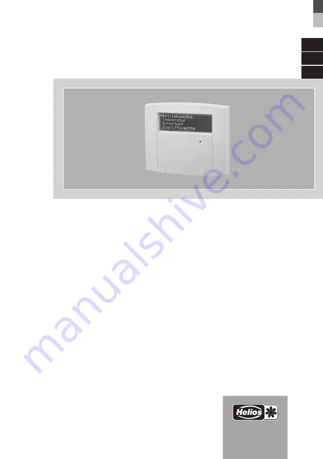 Helios AIR1-BE ECO Installation And Operating Instructions Manual Download Page 1