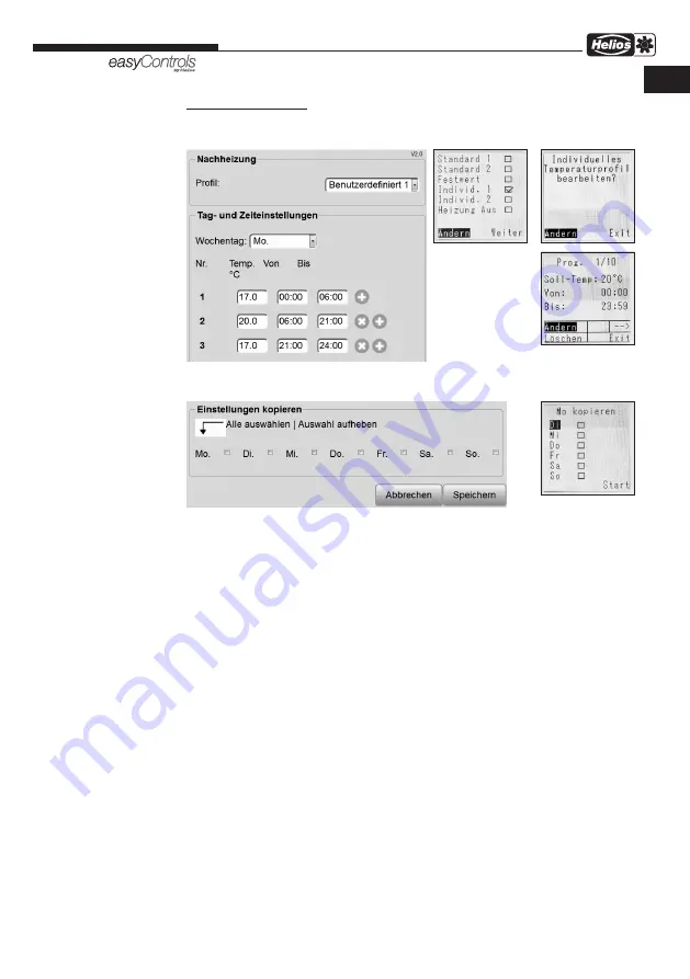 Helios easyControls KWL-EM Operating Instructions Manual Download Page 73