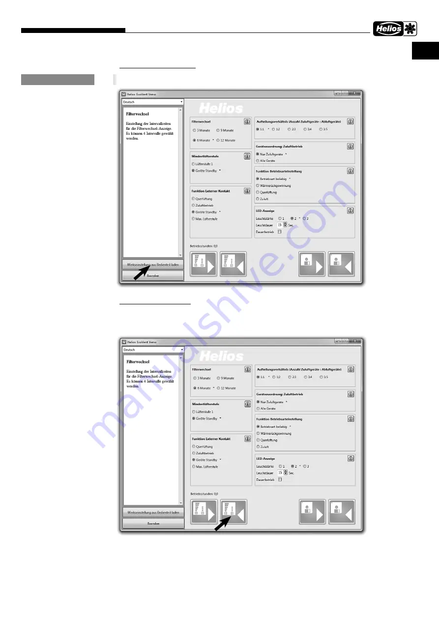 Helios EcoVent Verso KWL 45 LE-RSB Installation And Operating Instructions Manual Download Page 21