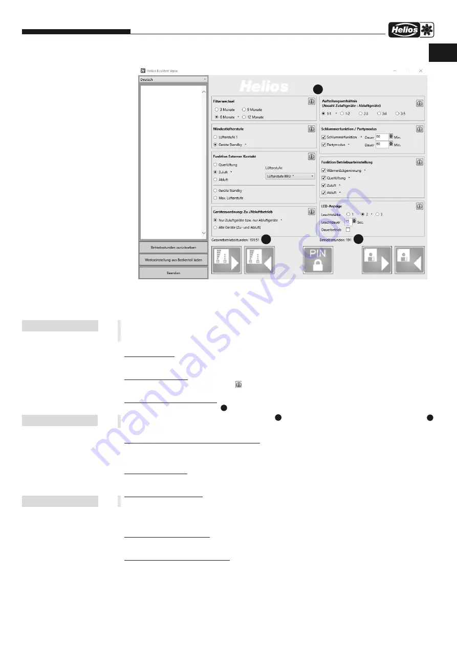 Helios KWL 45 BEU Installation And Operating Instructions Manual Download Page 9