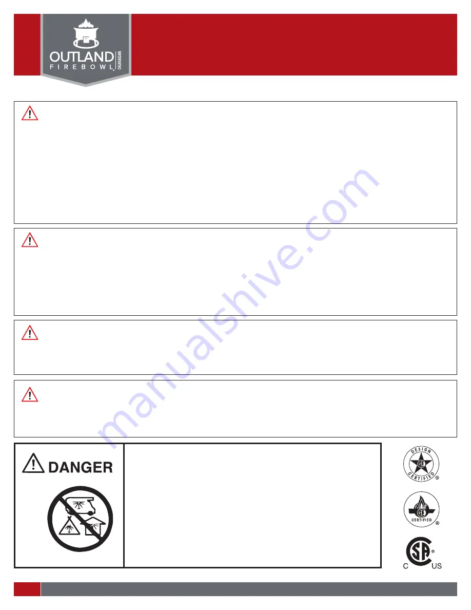 Helios Outland Firebowl FMPPC2B-875 Owner'S Manual Download Page 2