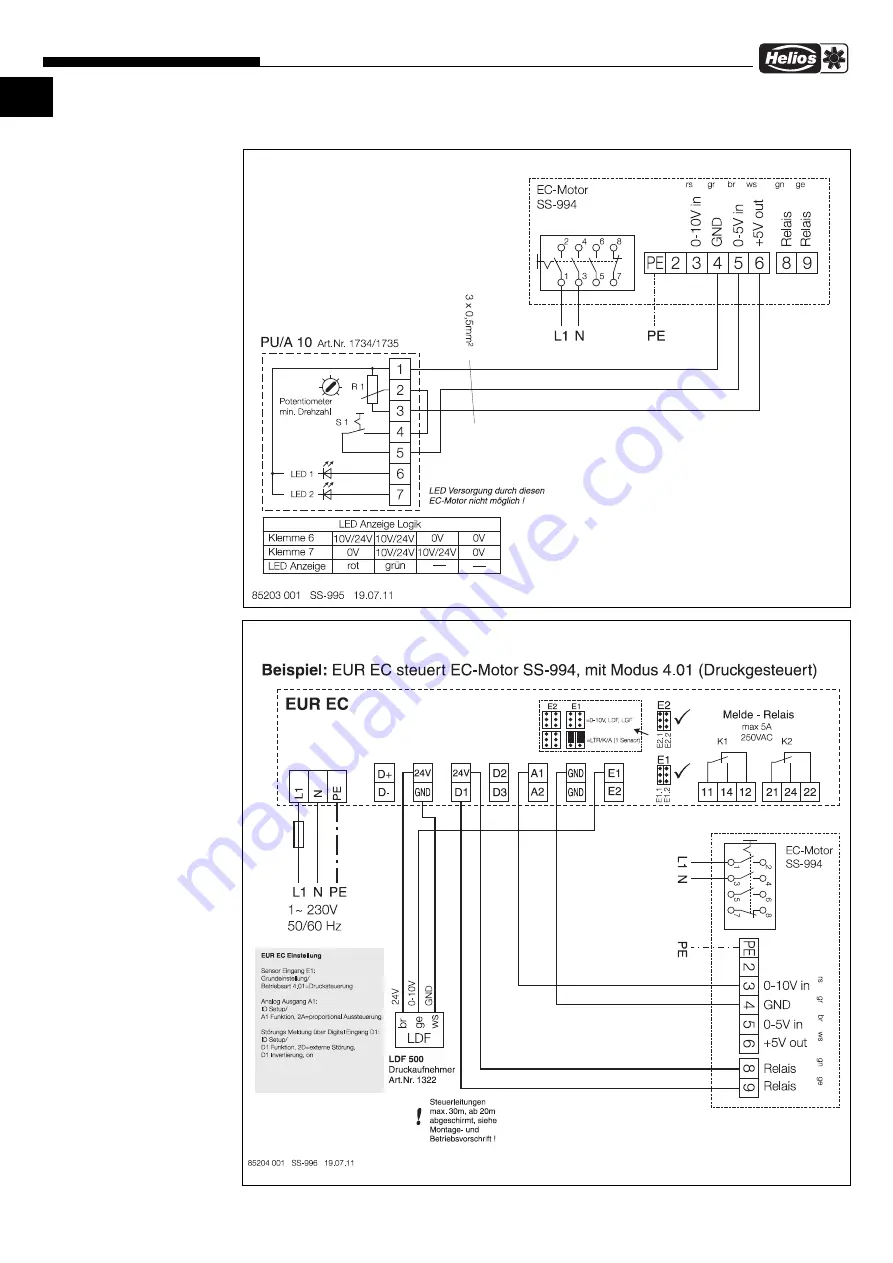 Helios RDW EC 225 Installation And Operating Instructions Manual Download Page 22