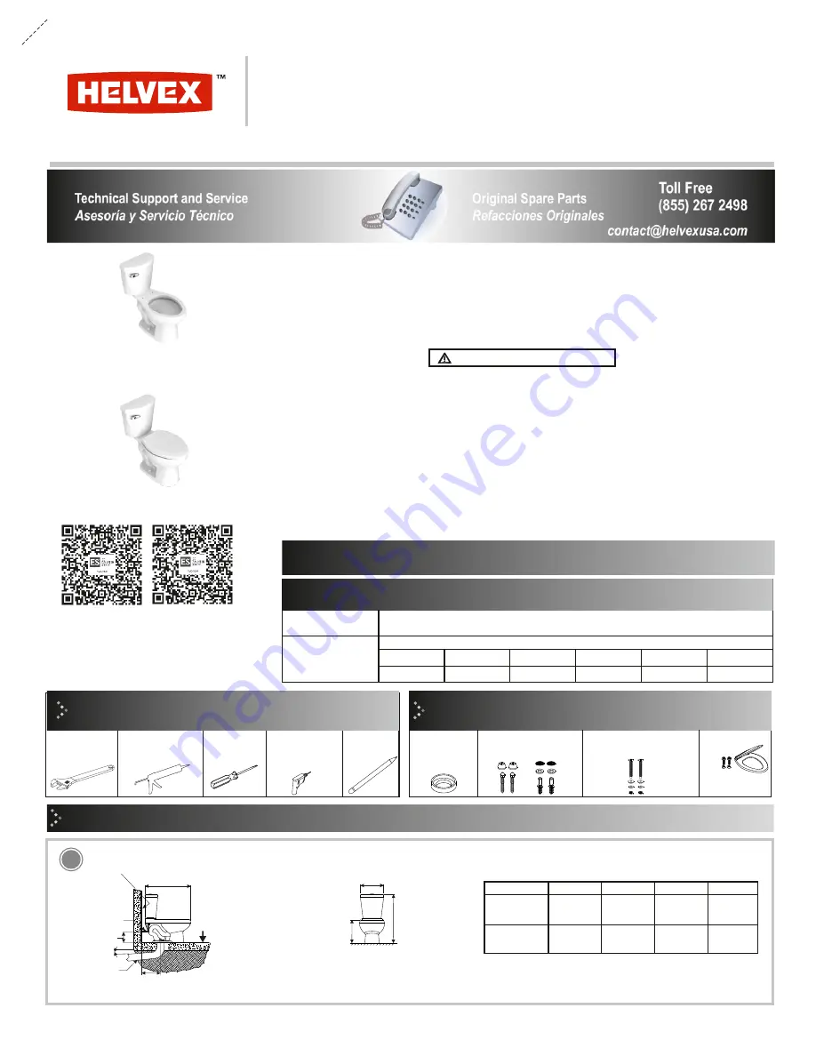 Helvex WC AUSTRAL L 2P Installation Manual Download Page 1