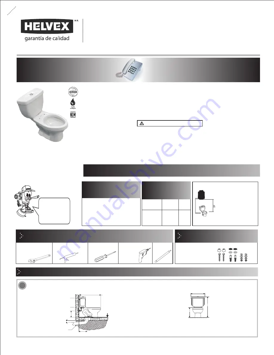 Helvex WC DRAKAR Installation Manual Download Page 1