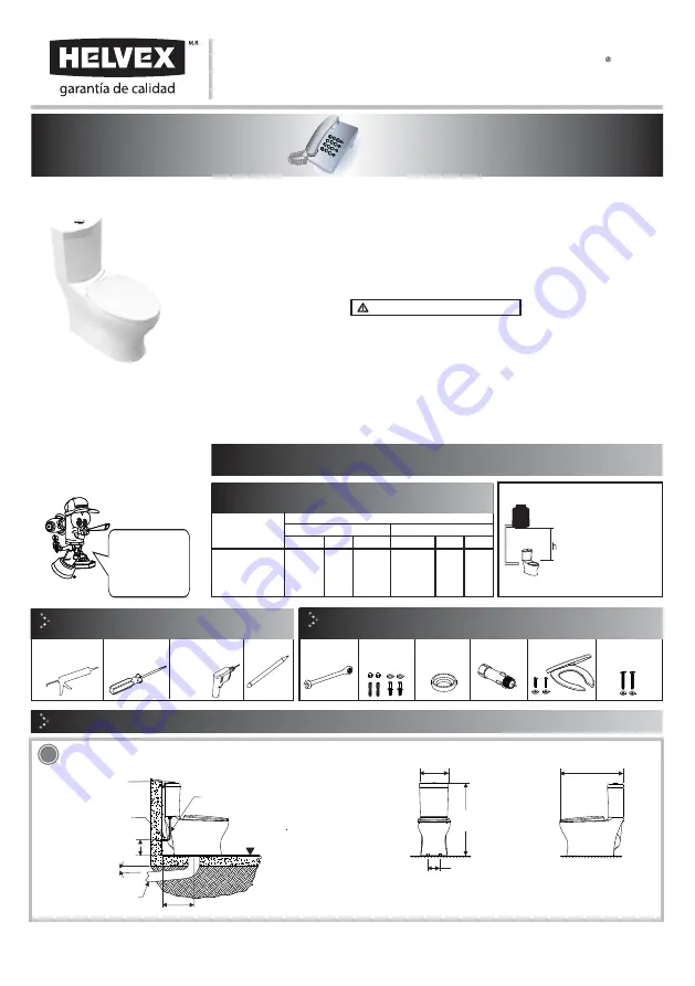 Helvex WC MIURA Installation Manual Download Page 1