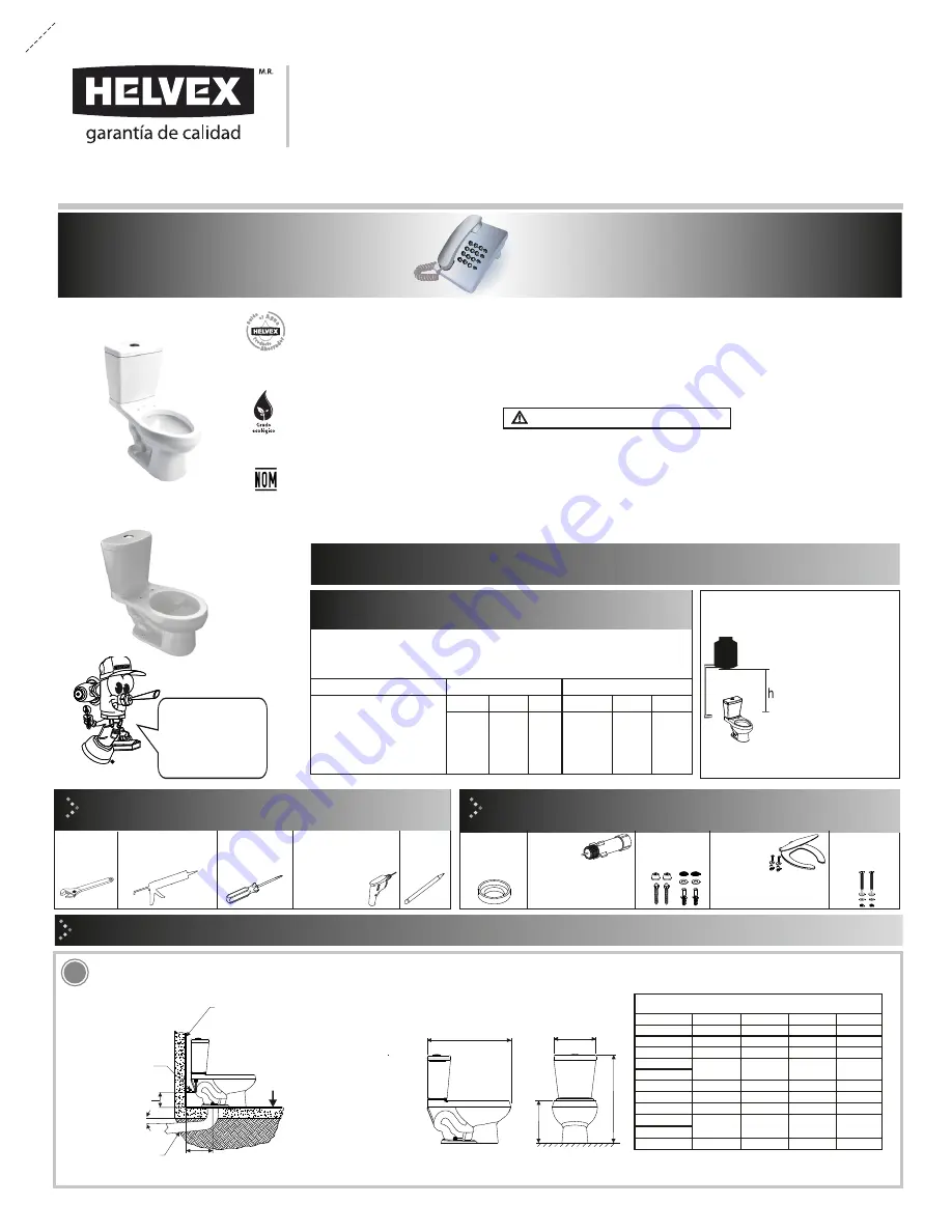 Helvex WC-OPTION-AT2 Installation Manual Download Page 1