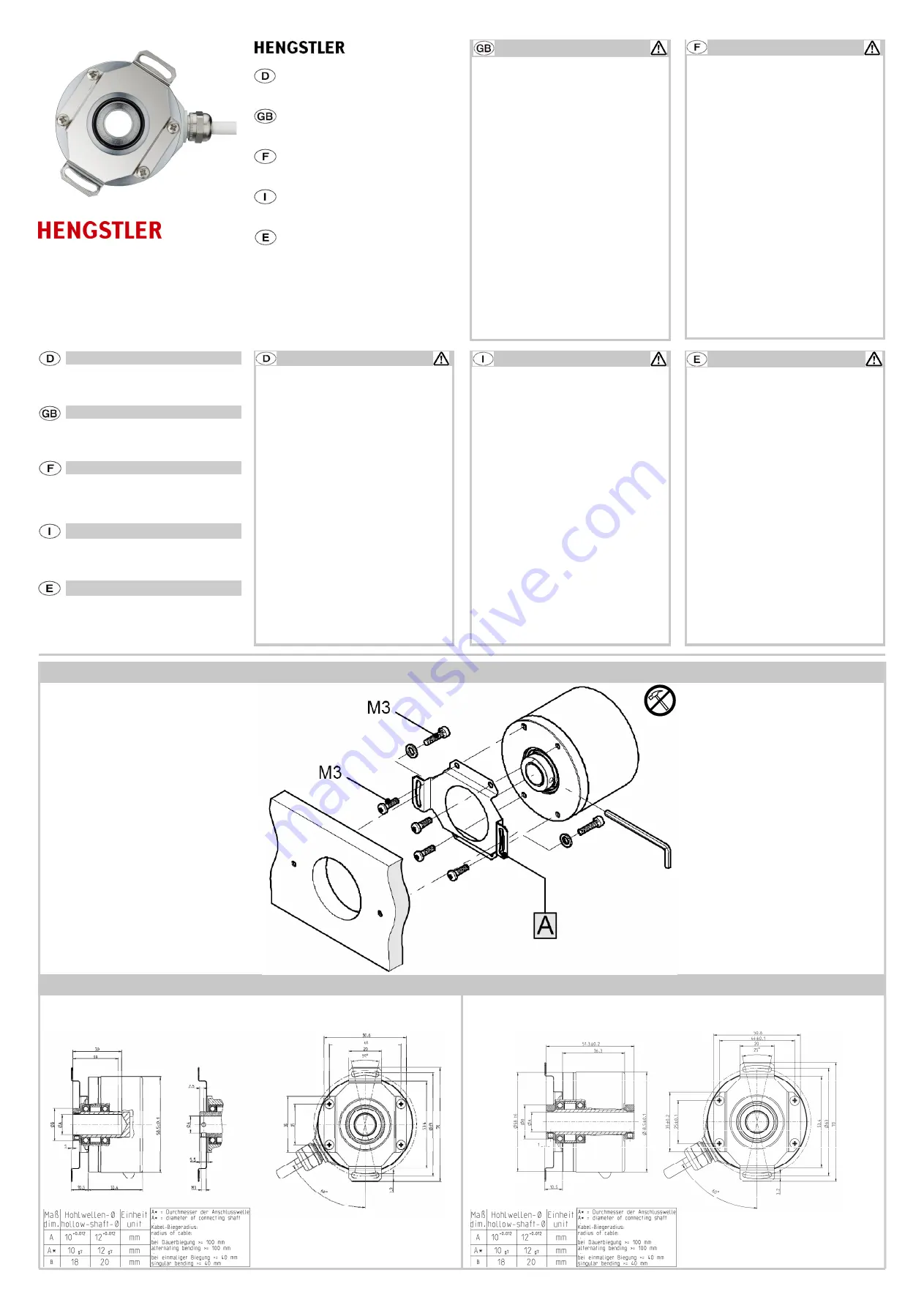 Hengstler RI 58-F Installation Instructions Download Page 1