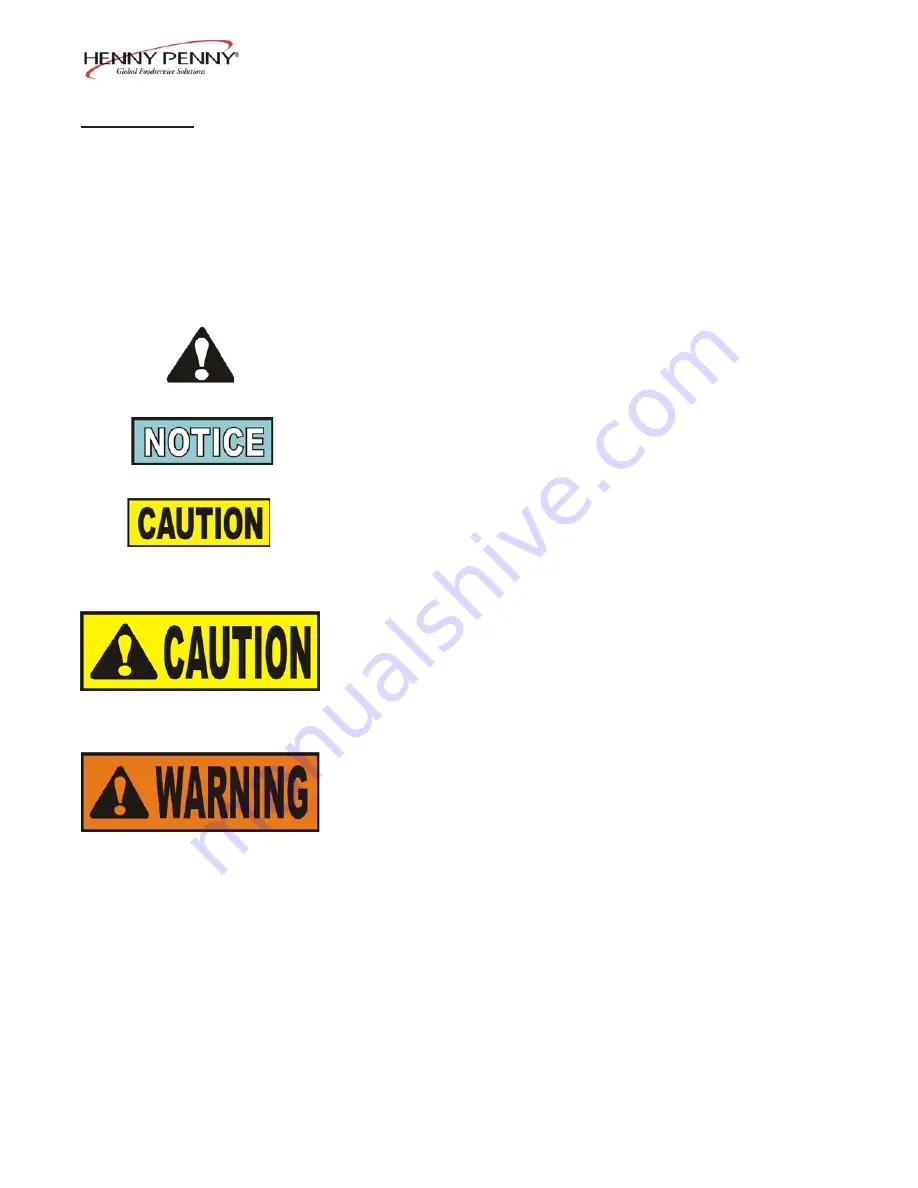 Henny Penny CMC-103 Operator'S Manual Download Page 5