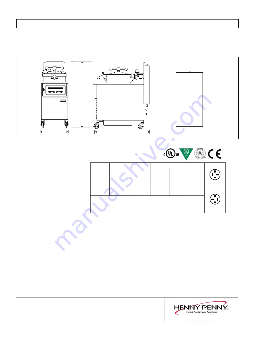 Henny Penny PFE-561 Specification Sheet Download Page 2