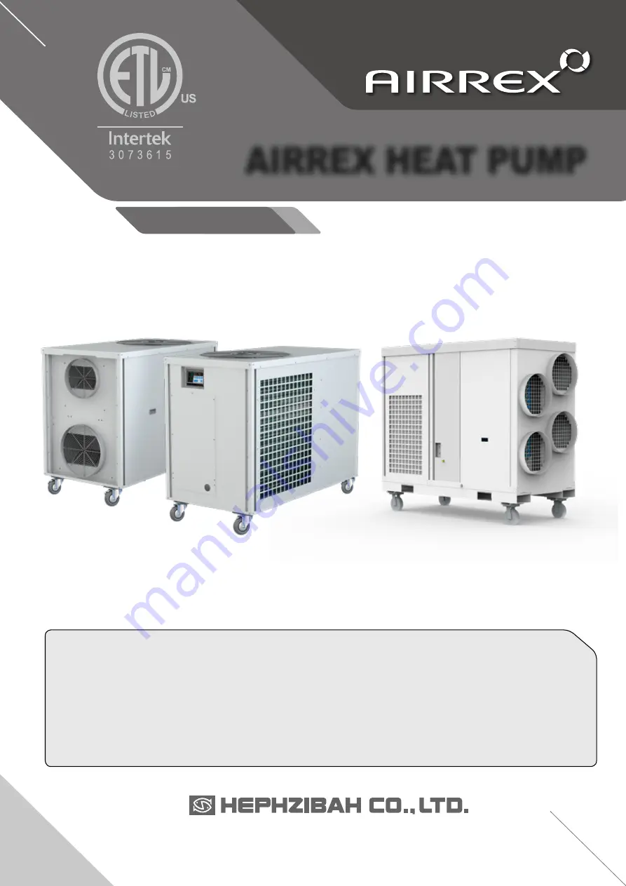 Hephzibah AIRREX AHSC-140 User Manual Download Page 1