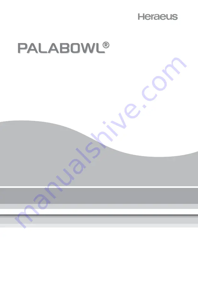 Heraeus PALABOWL Скачать руководство пользователя страница 1