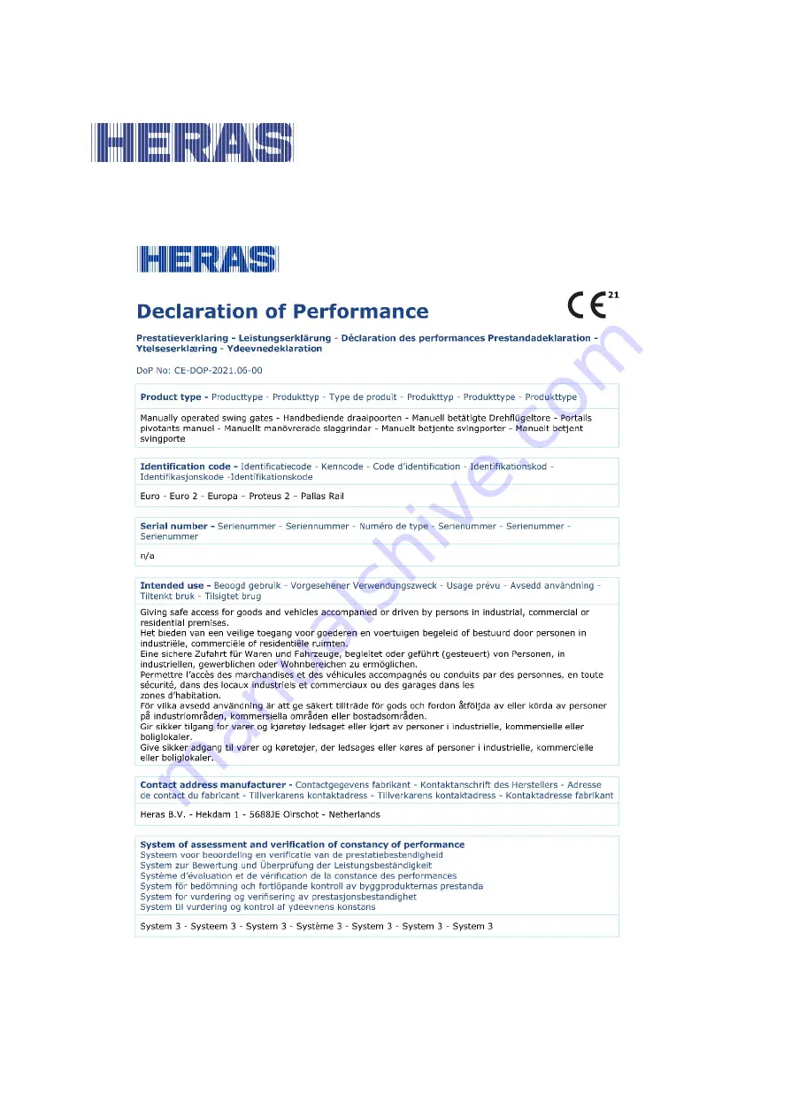 Heras CS UNI MID User Manual Download Page 18