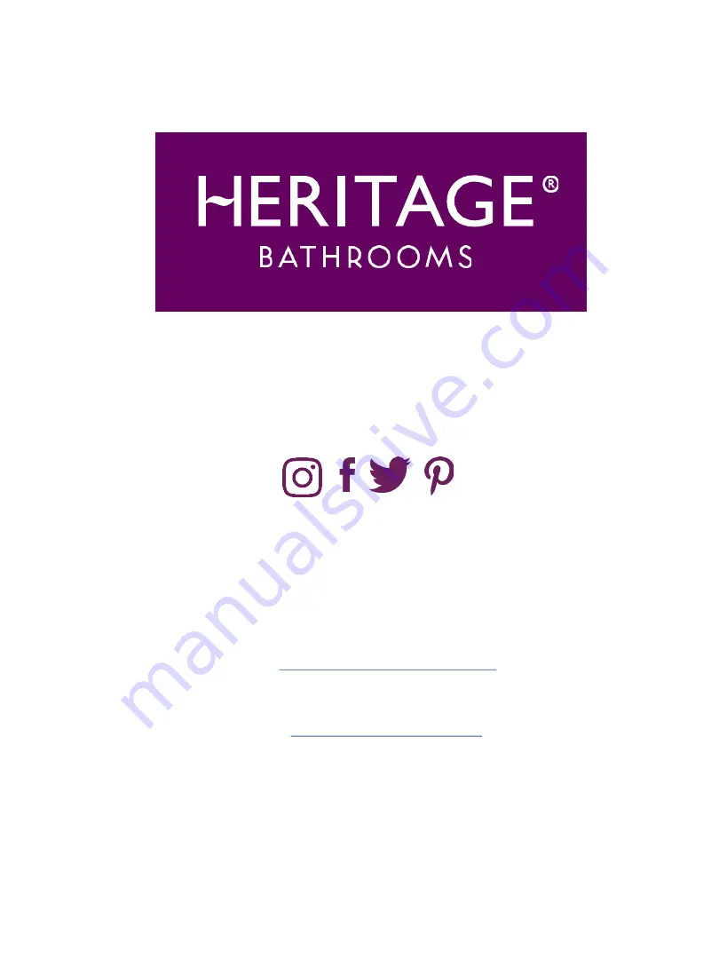 Heritage Bathrooms Glastonbury TGRBL04 Manual Download Page 12