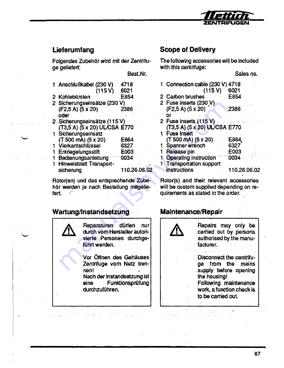 Hettich Universal 16A Operating Instructions Manual Download Page 18