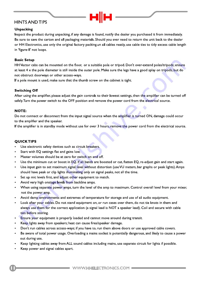 HH system2 User Manual Download Page 11