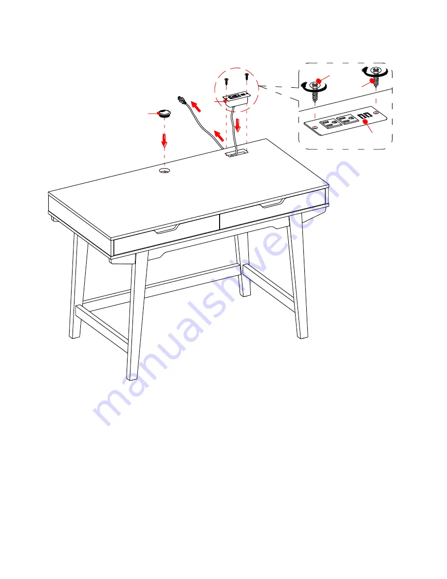 HHG Thomasville Whitney 48in Desk with Powerstrip SPLS-WH48D-TV Manual Download Page 11