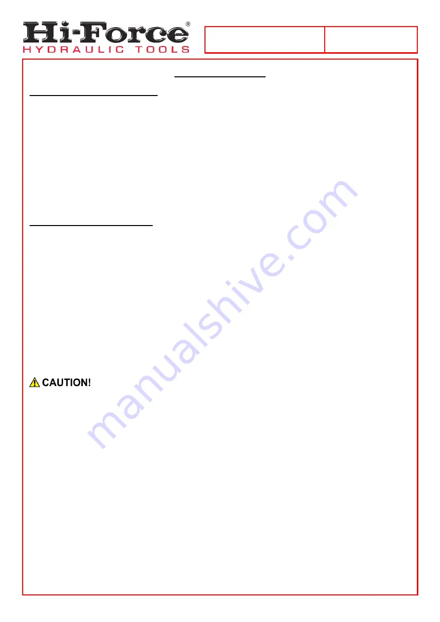 Hi-Force HTWP Series Operating Instructions Manual Download Page 10