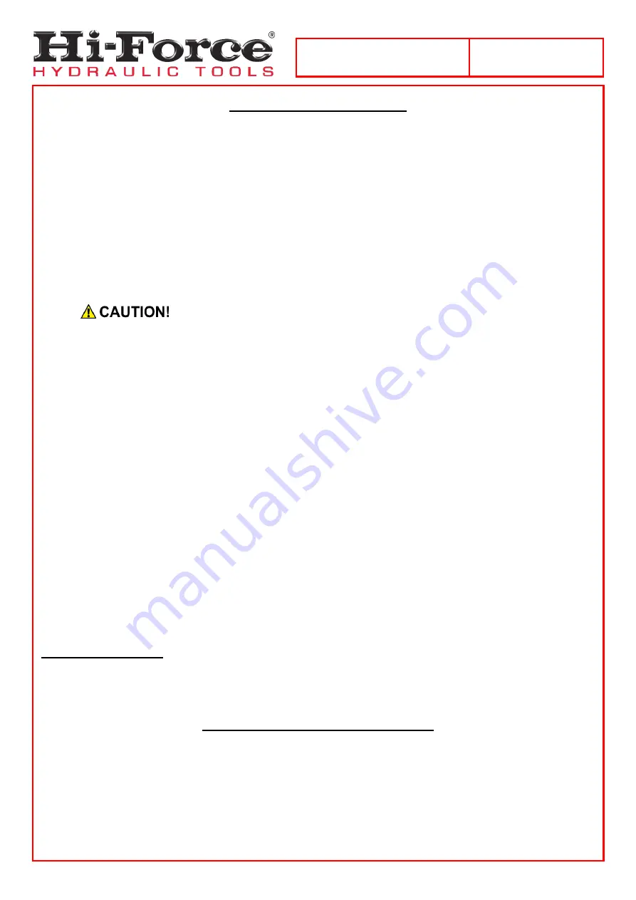 Hi-Force HTWP Series Operating Instructions Manual Download Page 19