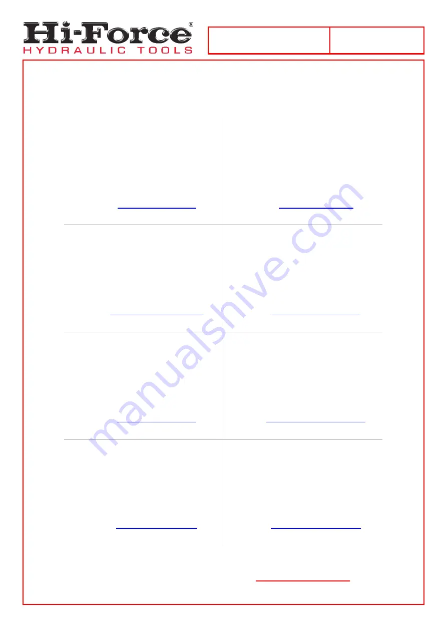 Hi-Force Premium TPA-A Series Operating Instructions Manual Download Page 27